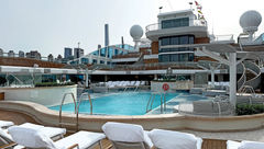 The Oceania Allura's pool deck, guaranteed to be child-free.