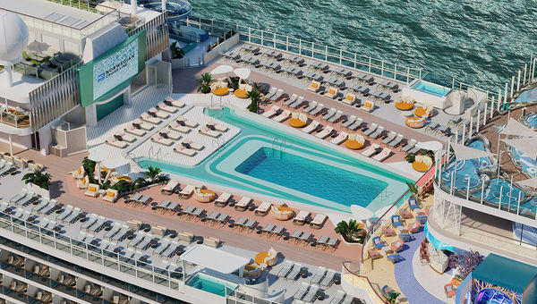The Norwegian Aura's pool deck will be 20% larger than on the Aqua and Luna, NCL said. The Norwegian Aura's pool deck will be 20% larger than on the Aqua and Luna, NCL said.