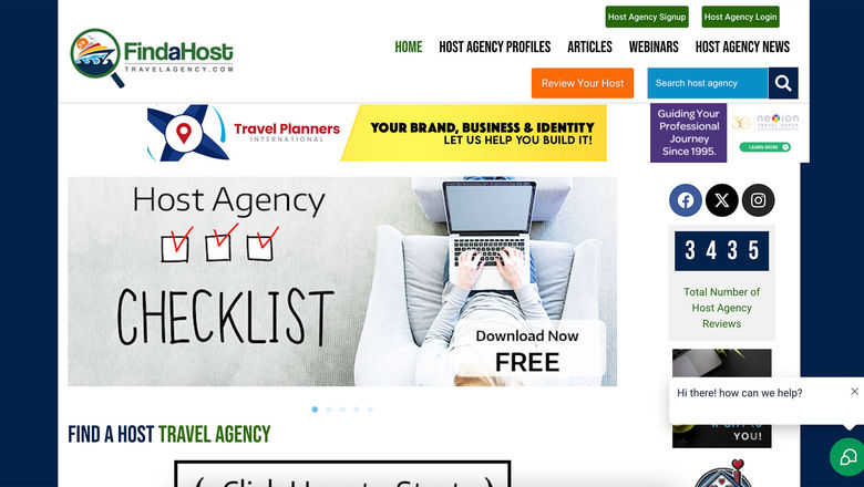 The home page of the redesigned FindaHostTravelAgency.com.
