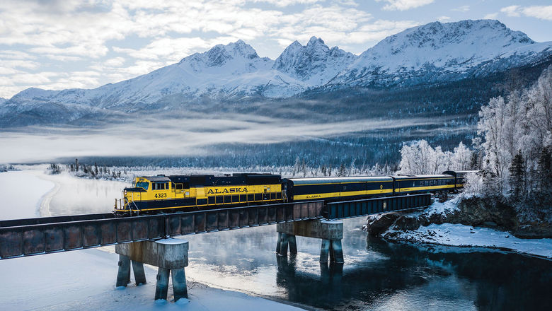 The Alaska Railroad Winter Train runs from Anchorage to Fairbanks.