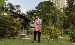 High-rise buildings can be seen from a plot of land co-owned by Sng Mui Hong in Kampong Buangkok.