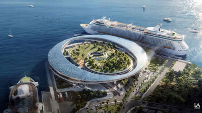 A rendering of the Outer Harbor Cruise Terminal, which would complement the existing terminal in Los Angeles.