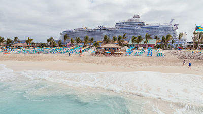 Chill Beach, one of two beach areas at the private destination.