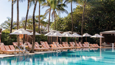 The W South Beach has a massive heated pool and lounge chairs aplenty.