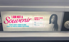 Inter-terminal tram cars at Harry Reid Airport in Las Vegas feature new messages to create more awareness about human trafficking.