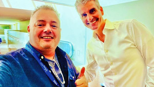 MickeyTravels owner Greg Antonelle with Josh D’Amaro. MickeyTravels owner Greg Antonelle with Josh D’Amaro.