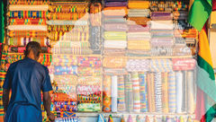 The fabric market in Accra, Ghana.
