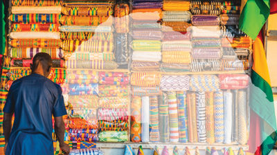 The fabric market in Accra, Ghana.