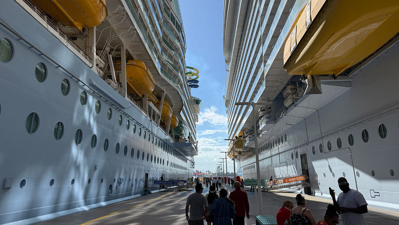 The pier at Perfect Day at CocoCay can normally accommodate two ships.