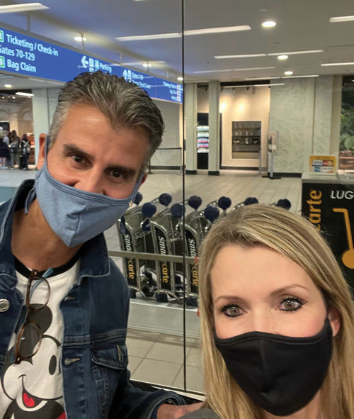 Susanne Hays, owner and president of Fairytale Journeys Travel, met Disney's Josh D'Amaro by chance at Orlando Airport in November 2021. Susanne Hays, owner and president of Fairytale Journeys Travel, met Disney's Josh D'Amaro by chance at Orlando Airport in November 2021.