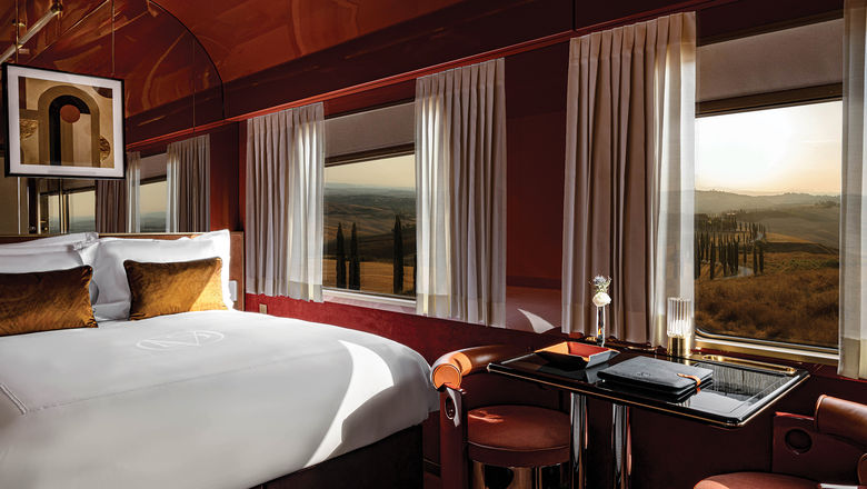 Accommodations on La Dolce Vita Orient Express, a train in Italy that entered service in 2025.