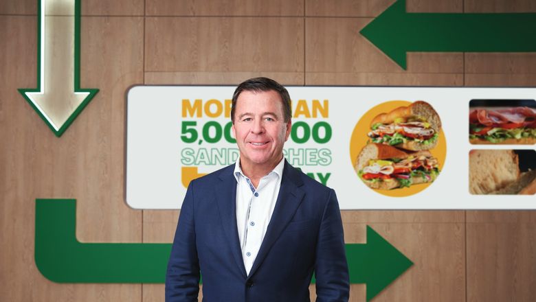 John Chidsey has been credited with turning around Subway before the sandwich chain was sold to private equity in 2024. The photo is from a news release announcing Chidsey's departure from Subway.