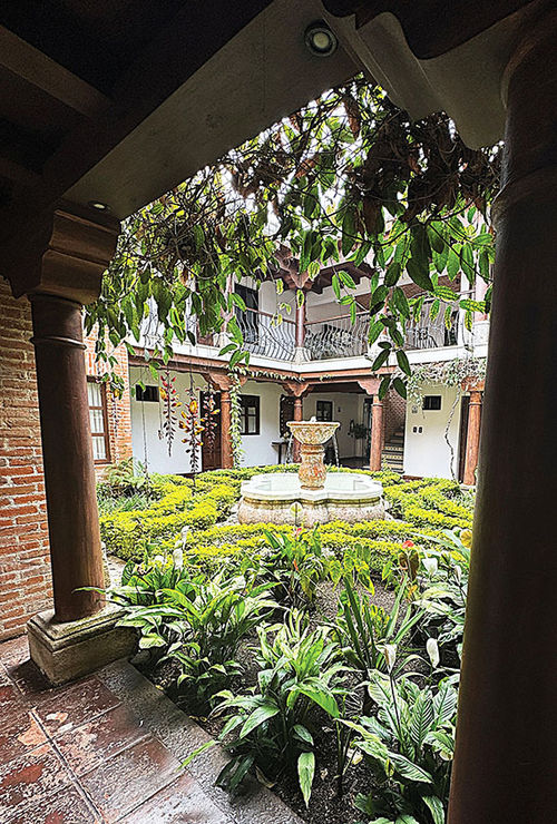 An inner courtyard at Los Pasos Boutique Hotel & Spa in Antigua. An inner courtyard at Los Pasos Boutique Hotel & Spa in Antigua.