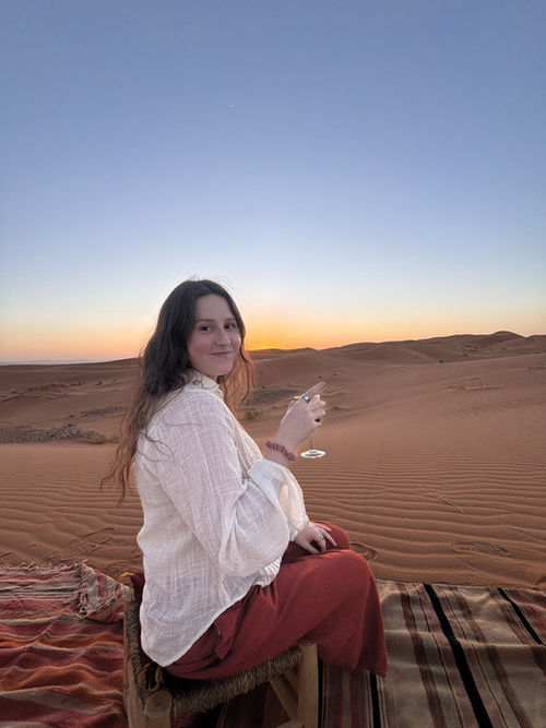 Brinley Hineman at A&K's Private Desert Camp in Morocco.