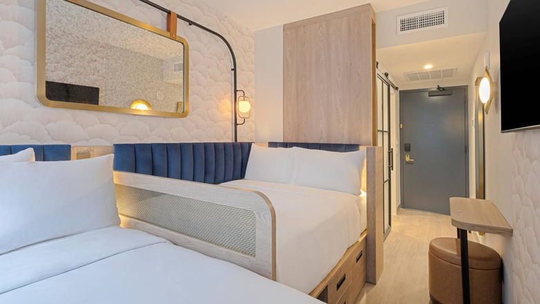 A guestroom at the Voco Times Square-Broadway.