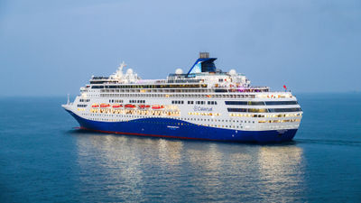 The Celestyal Discovery was stuck in Dubai on Monday, and guests were not allowed to disembark.