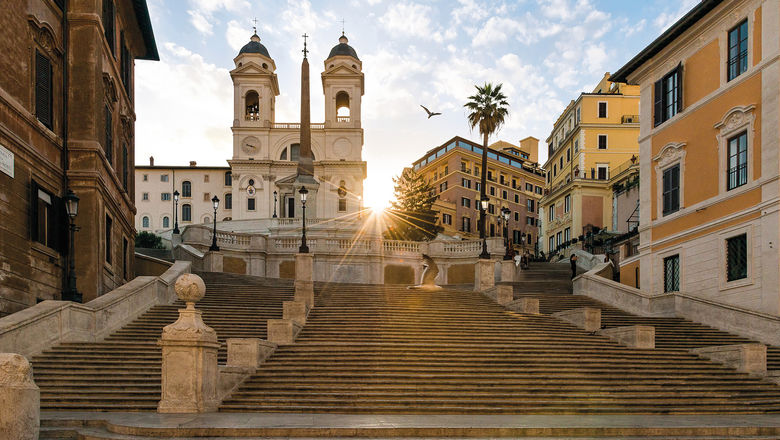 The Hassler Roma sits at the top of the city's famed Spanish Steps.