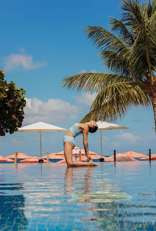 A view of one of the resort's infinity pools, which overlooks Cariblue Beach.