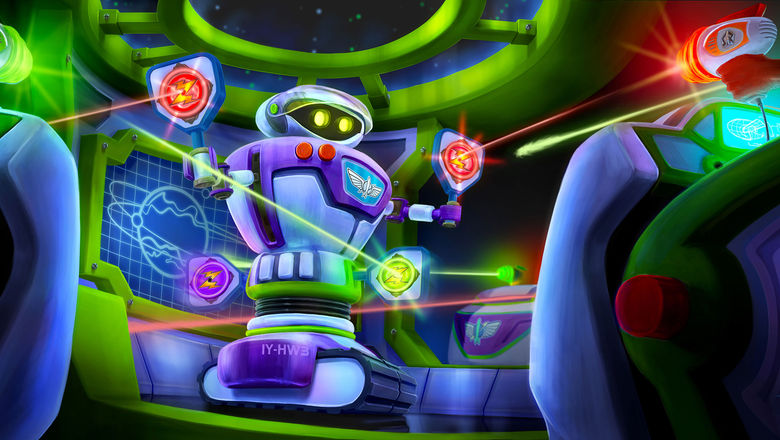 The updated Buzz Lightyear's Space Ranger Spin will feature Buddy the bot.