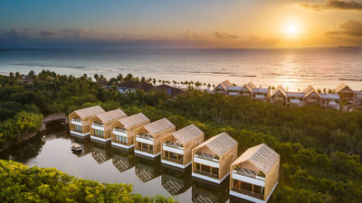 The sun sets on Banyan Tree Mayakoba, one of Banyan Group's five resorts in Mexico.