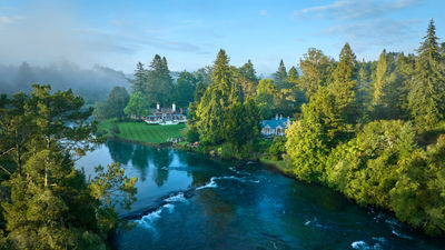 A view of Huka Lodge, Beckons in New Zealand's Taupo region. Beckons is a new brand that combines the properties of Baillie Lodges and Tierra Hotels.