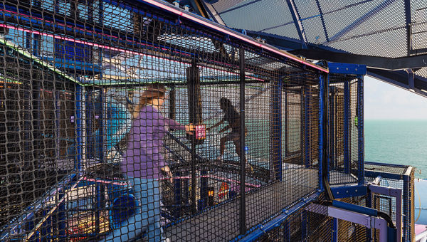 The Moon Climber obstacle course on the Norwegian Luna. The Moon Climber obstacle course on the Norwegian Luna.