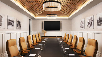 A boardroom at the new Louis Grant Conference Center.