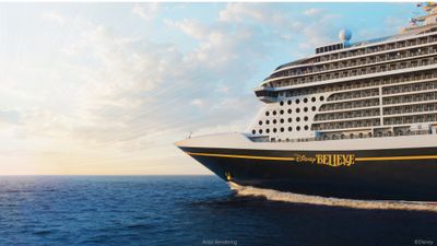 A rendering of the Disney Believe, a ship coming in late 2027.