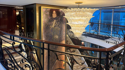 The Emilie's lobby features a painting of Emilie Floge.