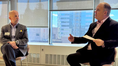 J.D. O’Hara (left) and Stephen McGillivray in conversation at the company’s Focus on Destinations held at its headquarters in New York City.
