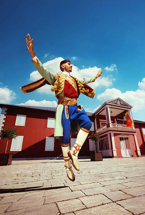 A traditional dance is performed in Cetinje, the former royal capital of Montenegro. A traditional dance is performed in Cetinje, the former royal capital of Montenegro.