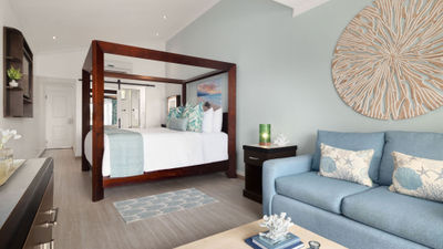 Rooms in Coconut Bay Beach’s adults-only Harmony Wing have been refreshed with a bright, island-inspired style.