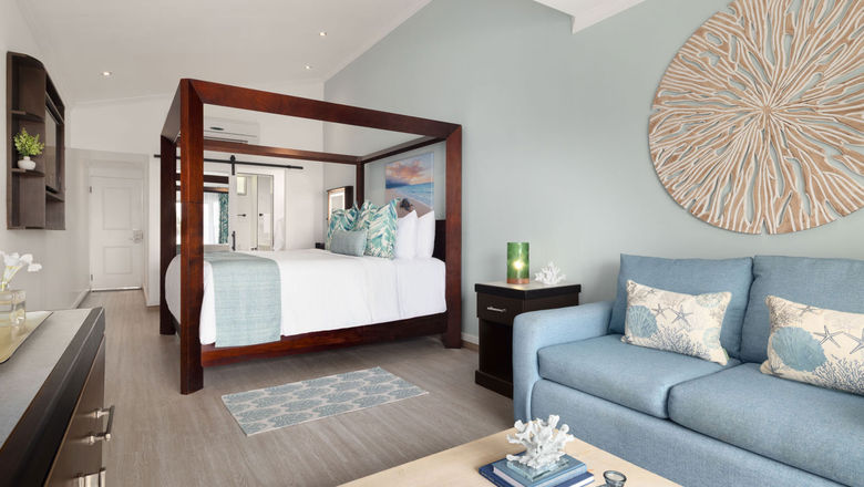 Rooms in Coconut Bay Beach’s adults-only Harmony Wing have been refreshed with a bright, island-inspired style.