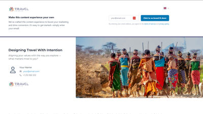 One of Travel for Better's topic pages for sustainable travel is titled "Designing Travel with Intention."