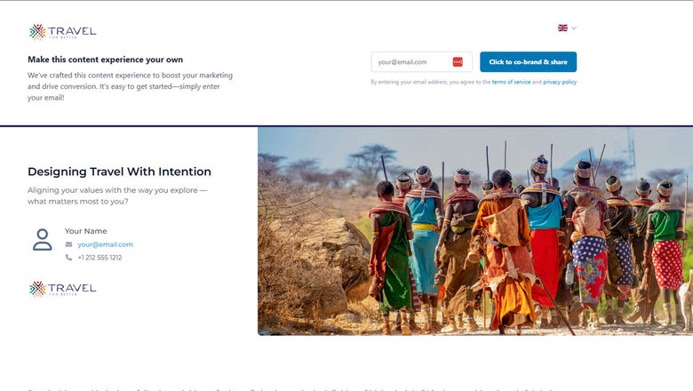 One of Travel for Better's topic pages for sustainable travel is titled "Designing Travel with Intention."