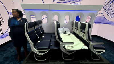 United is calling its economy class couch United Relax Row.