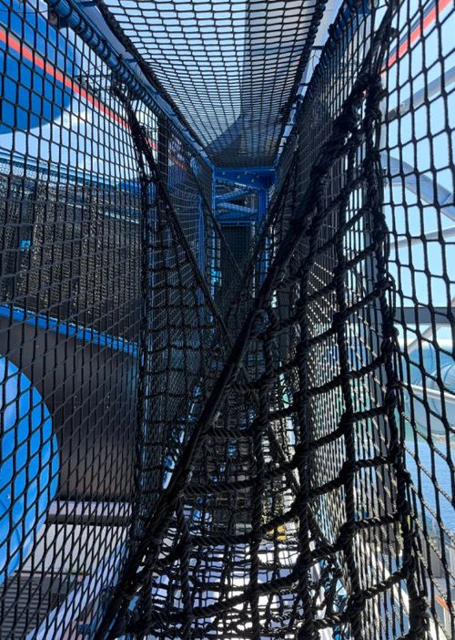 Inside the Moon Climber, an obstacle course on the Norwegian Luna. Inside the Moon Climber, an obstacle course on the Norwegian Luna.