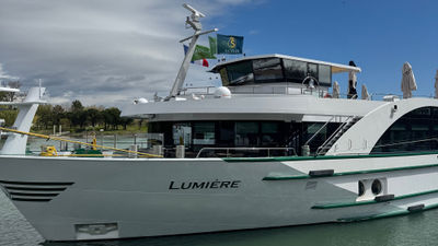 The Lumiere, one of two new ships from Tauck that was purpose-built for sailing in France; the Lumiere is dedicated to the Rhone and the Serene to the Seine.
