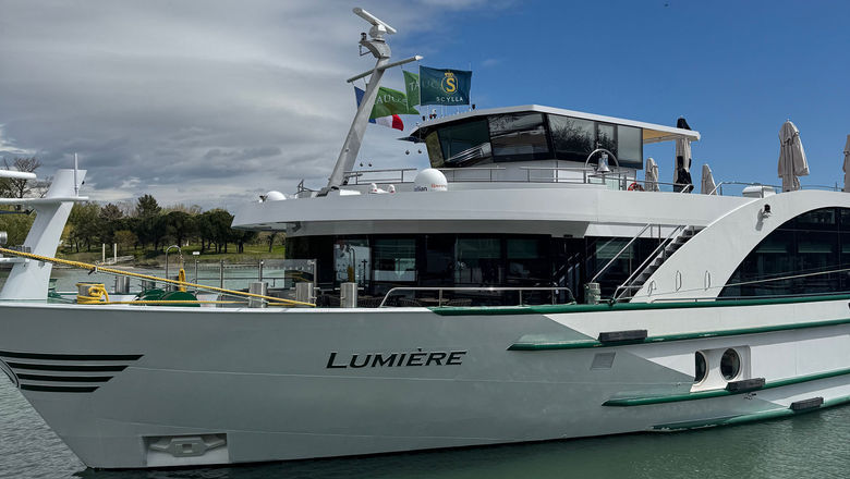 The Lumiere, one of two new ships from Tauck that was purpose-built for sailing in France; the Lumiere is dedicated to the Rhone and the Serene to the Seine.