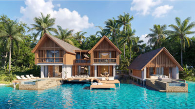 A rendering of a four-bedroom overwater accommodation at the Six Senses Belize.