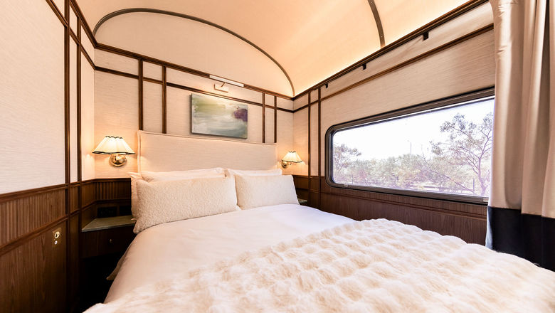 Suite guests receive butler service, in-room dining, a curated bar and Bollinger Champagne served throughout the trip.