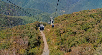 Visitors can reach the top of Gariwangsan Mountain by cable car.