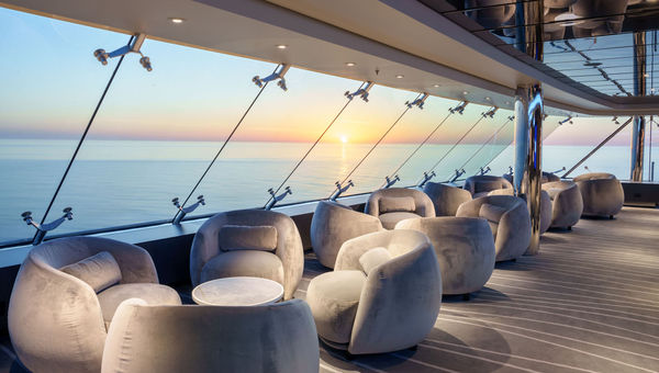 The MSC Yacht Club's lounge on the MSC Poesia. The MSC Yacht Club's lounge on the MSC Poesia.