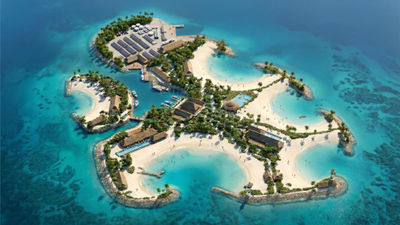 A rendering of Sandy Cay.