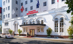 An exterior rendering of the Sports Illustrated hotel planned for Baton Rouge, slated to open in 2027.