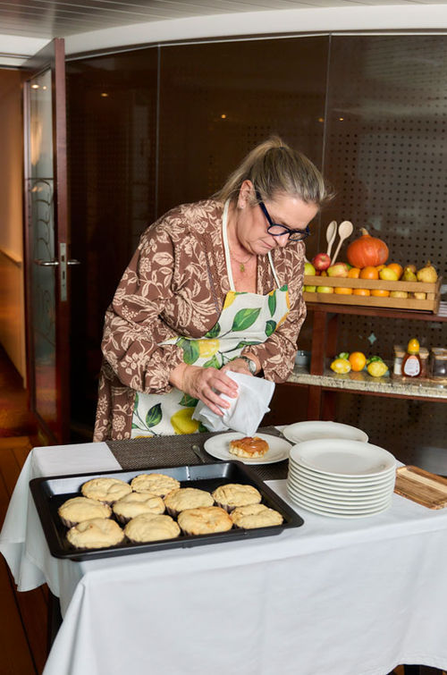 A French grandmother will lead onboard cooking workshops. A French grandmother will lead onboard cooking workshops.