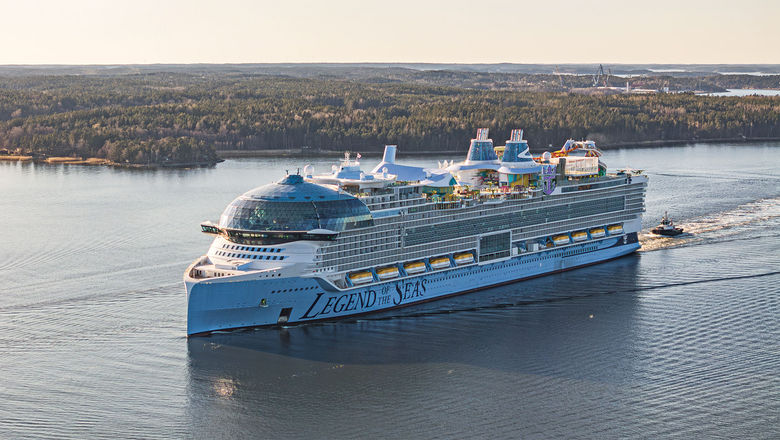 Royal Caribbean's Legend of the Seas, the third Icon-class ship, during its sea trials in April.