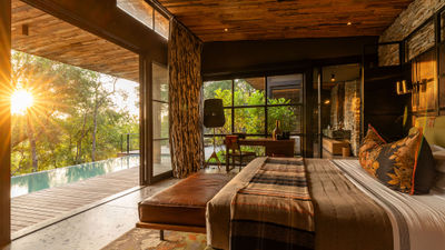 The Tengile River Lodge is one of five lodges and camps along the Sand River in South Africa's Sabi Sand and MalaMala Game Reserve making up the Tengile MalaMala Collection.