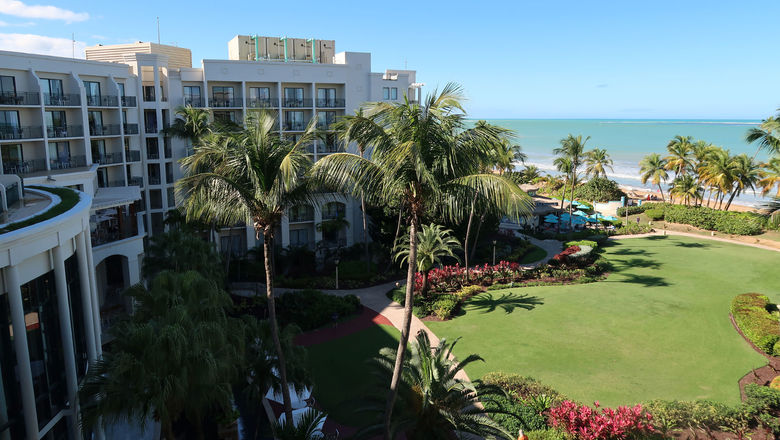 The Marbella Garden area at the Wyndham Grand Rio Mar Rainforest Beach and Golf Resort in Puerto Rico.