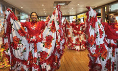 Cumbia dancers treated guests to a show onboard the AmaMelodia.